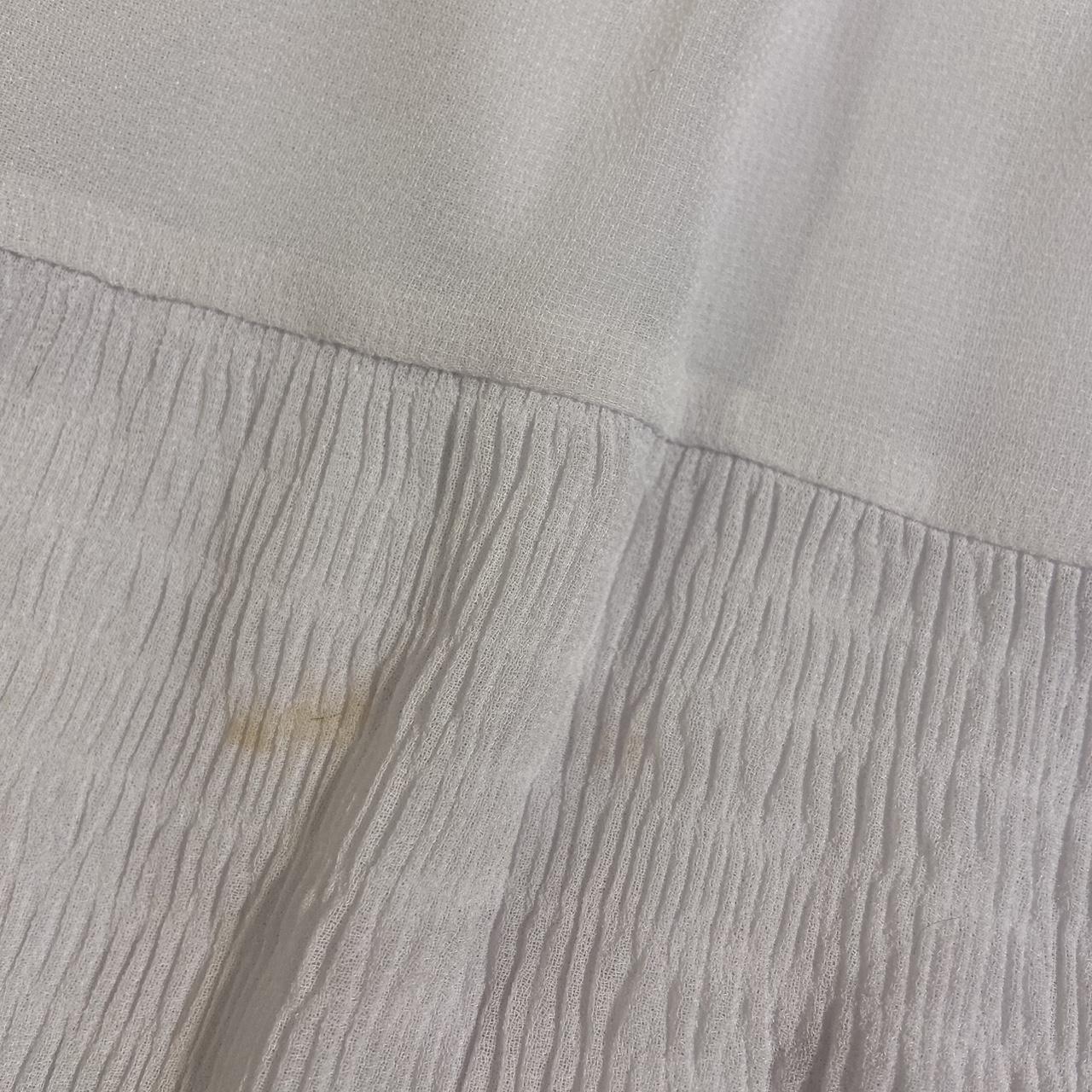 Modern white flowy full length skirt Small stain... - Depop