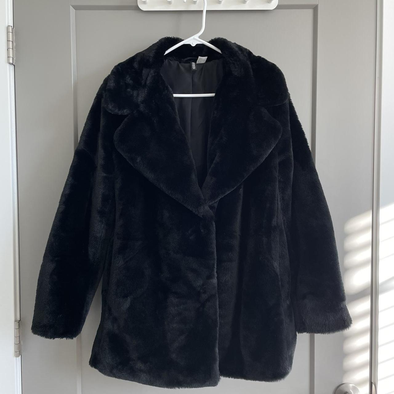 Faux Fur Black Coat My favorite coat and it’s... - Depop
