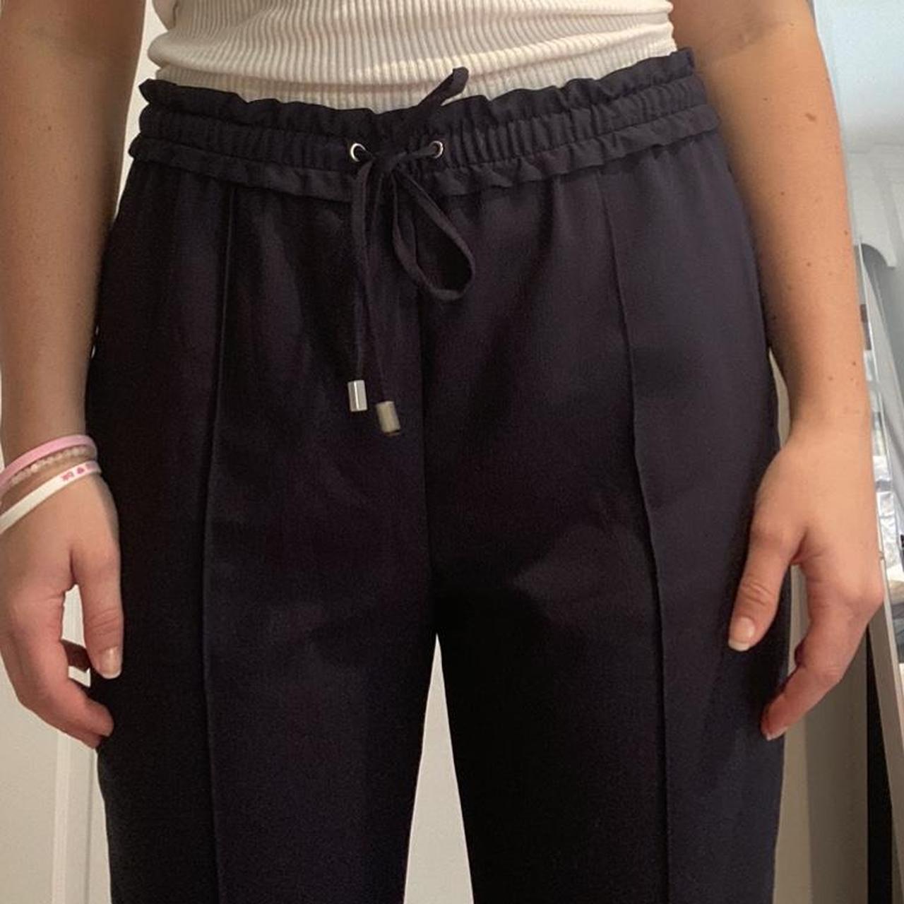 Zara Work Pants
 Zara Work Pants in Navy Drawstring waist can be worn Depop