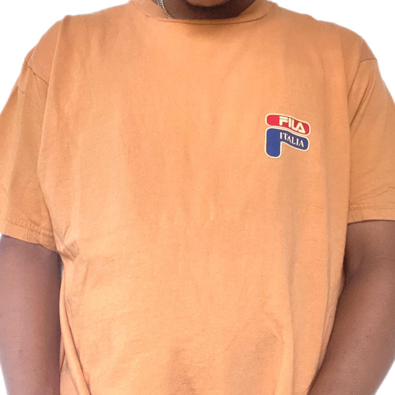 Fila Men's Orange T-shirt Depop