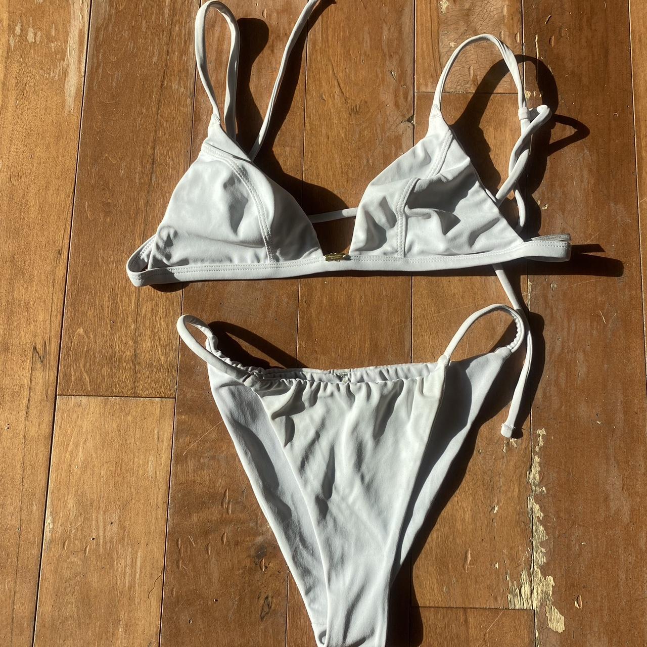 White Gooseberry Seaside White Triangle Bikini and... - Depop