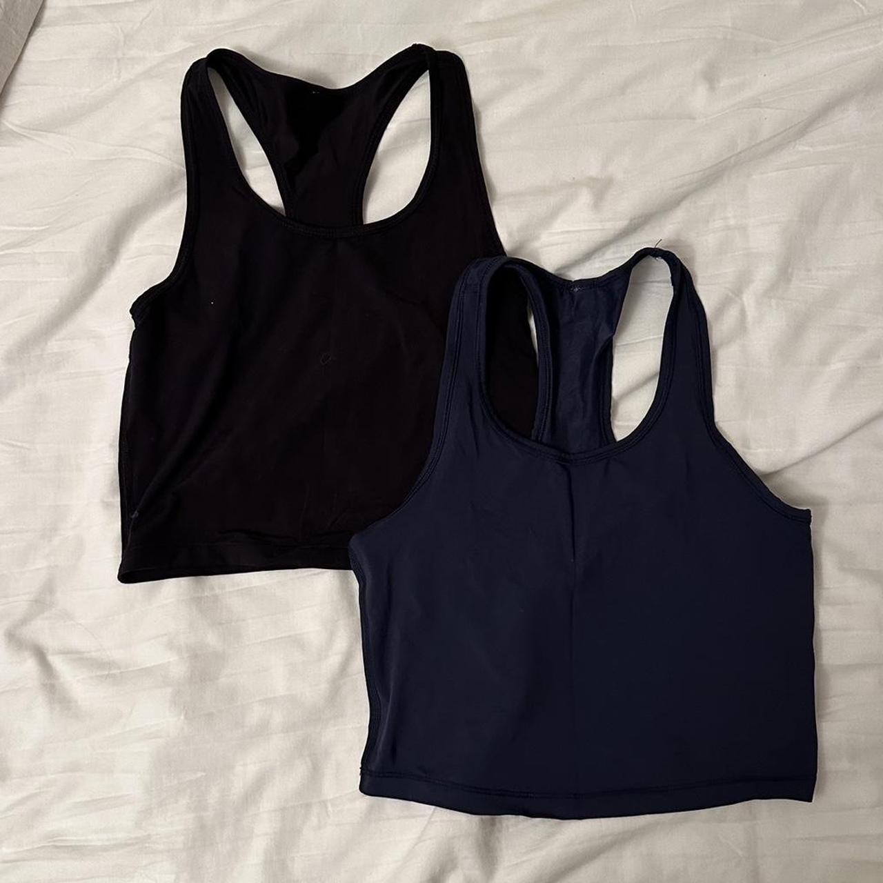 two pack of workout tank tops! black and navy blue.... - Depop