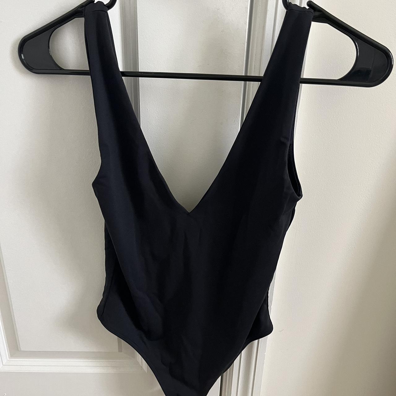 Aritzia Women's Black Bodysuit Depop
