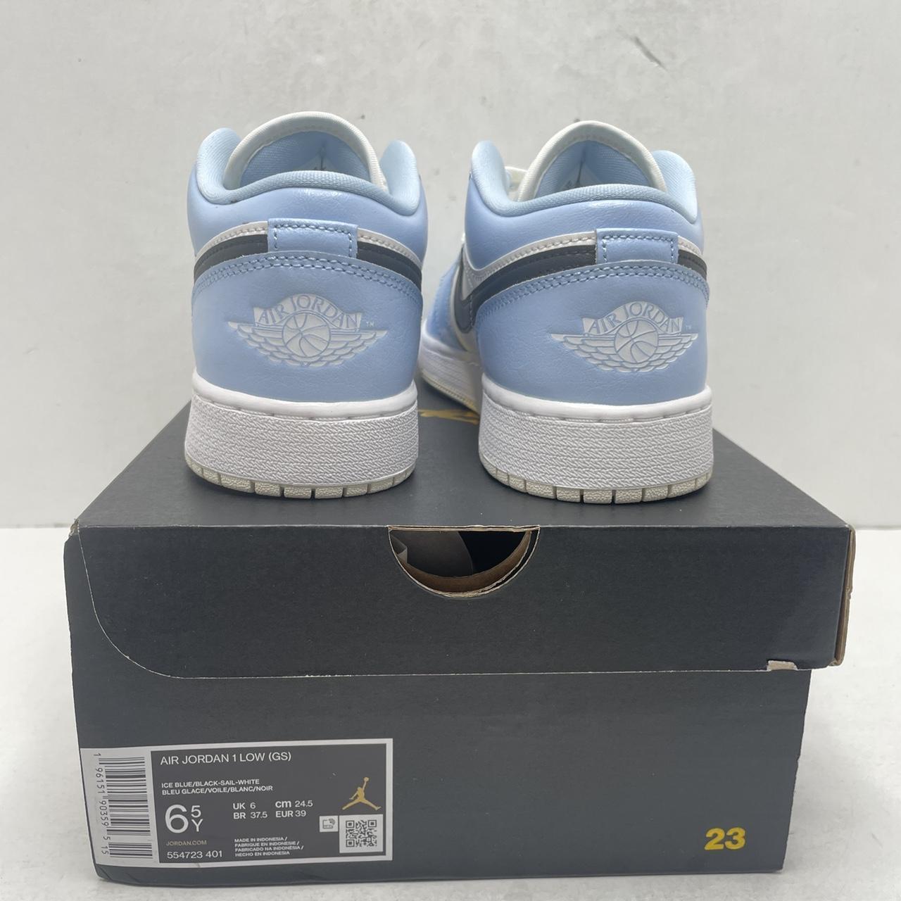 Nike Air Jordan 1 Low Ice Blue Black White UNC Shoes 554723-401