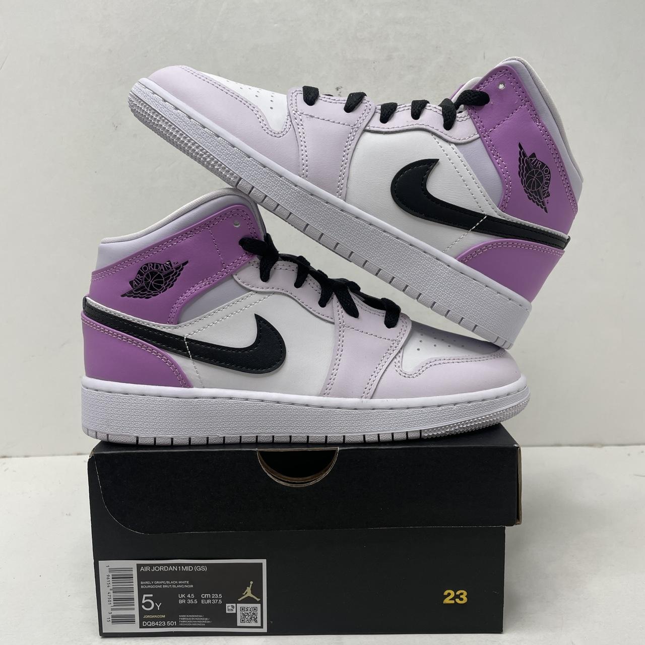Nike Air Jordan 1 Retro Mid GS “Barely Grape/Lilac”... - Depop