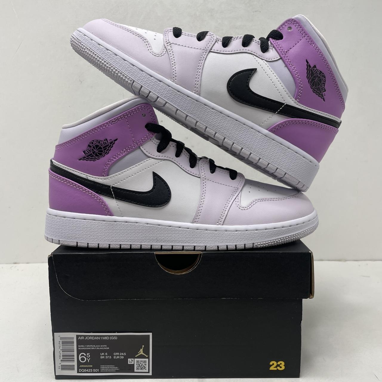 Nike Air Jordan 1 Retro Mid GS “Barely Grape/Lilac”... - Depop