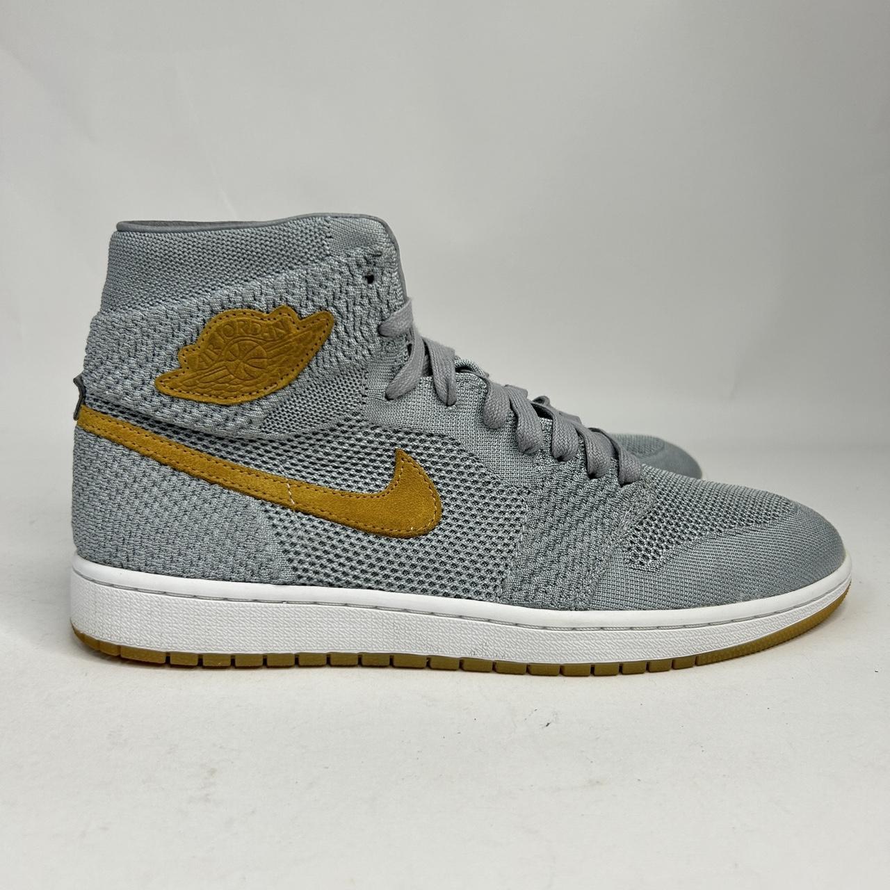 Nike Air Jordan 1 Retro High Flyknit “Wolf Grey”... - Depop