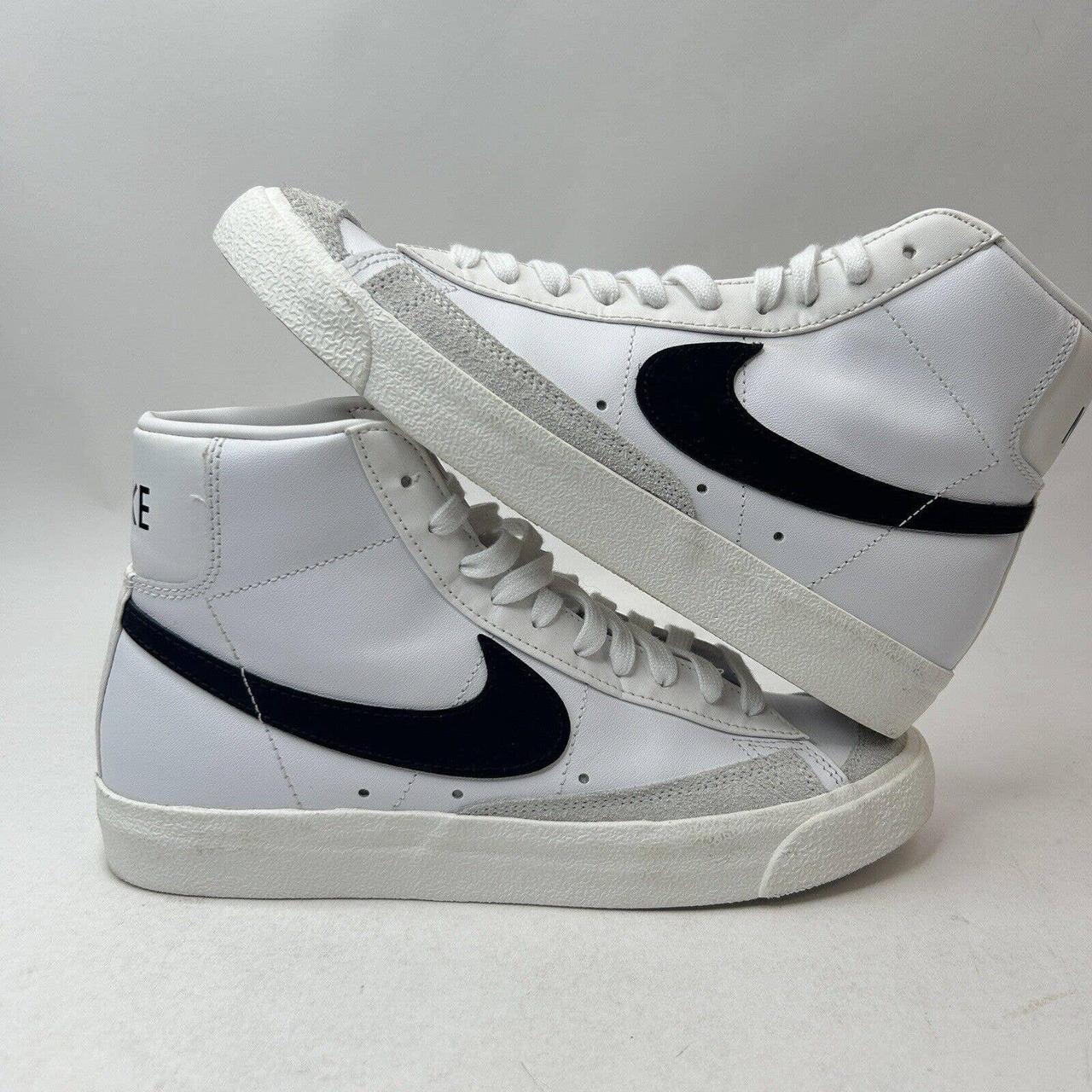 nike blazer trainers in white and black