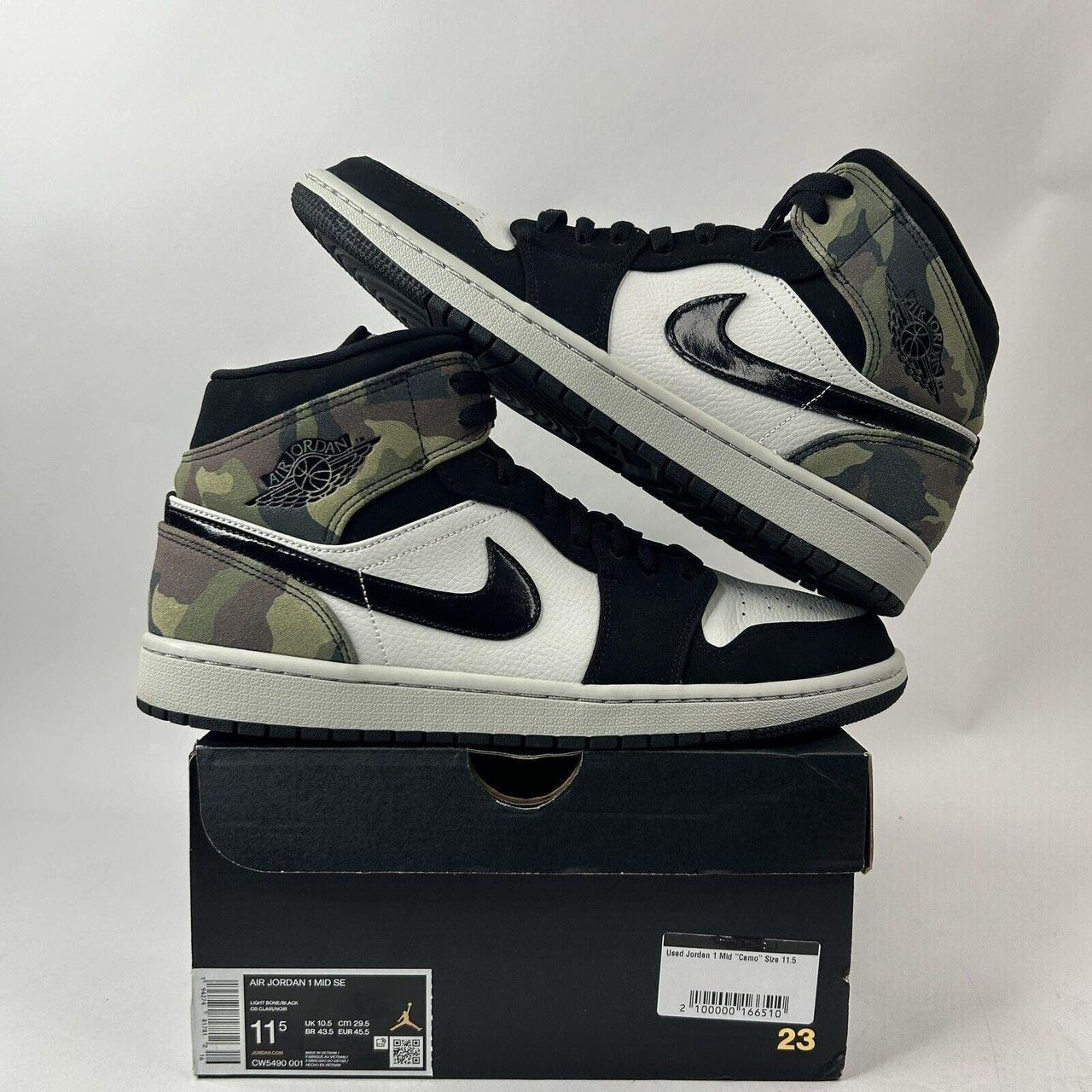 Nike Shoes Air Jordan 1 Mid SE Camo Light Bone. Depop