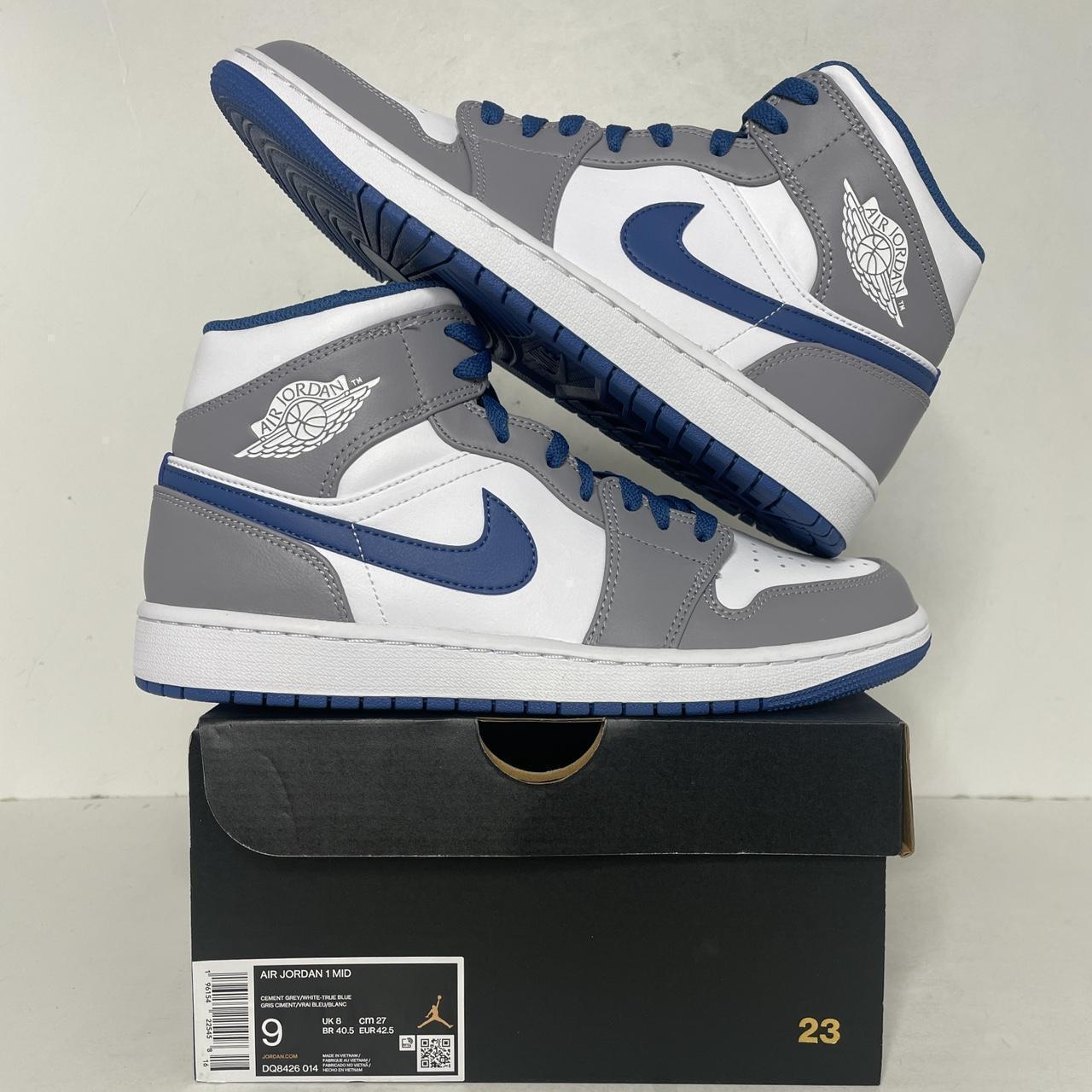 Nike Air Jordan 1 Retro Mid “Stealth/True Blue” 2023 | Depop
