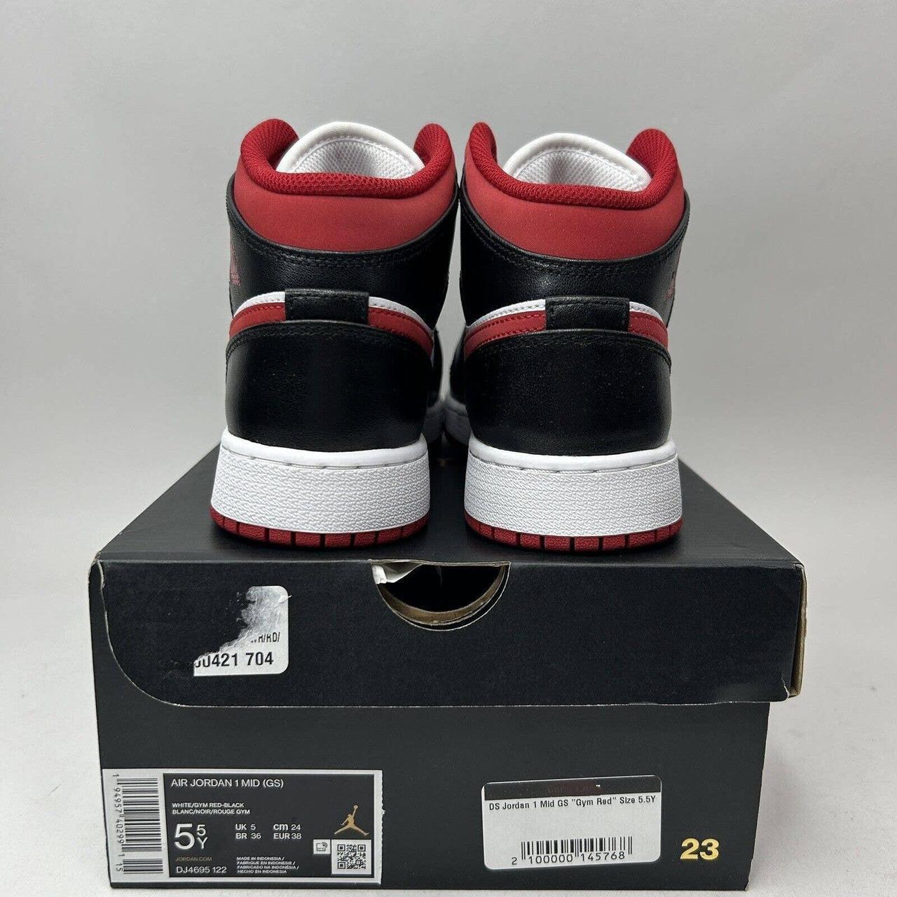 Nike Air Jordan 1 Mid GS Black Gym Red outlet Shoes (NEW) DJ4695-122 Youth Size 5.5Y.