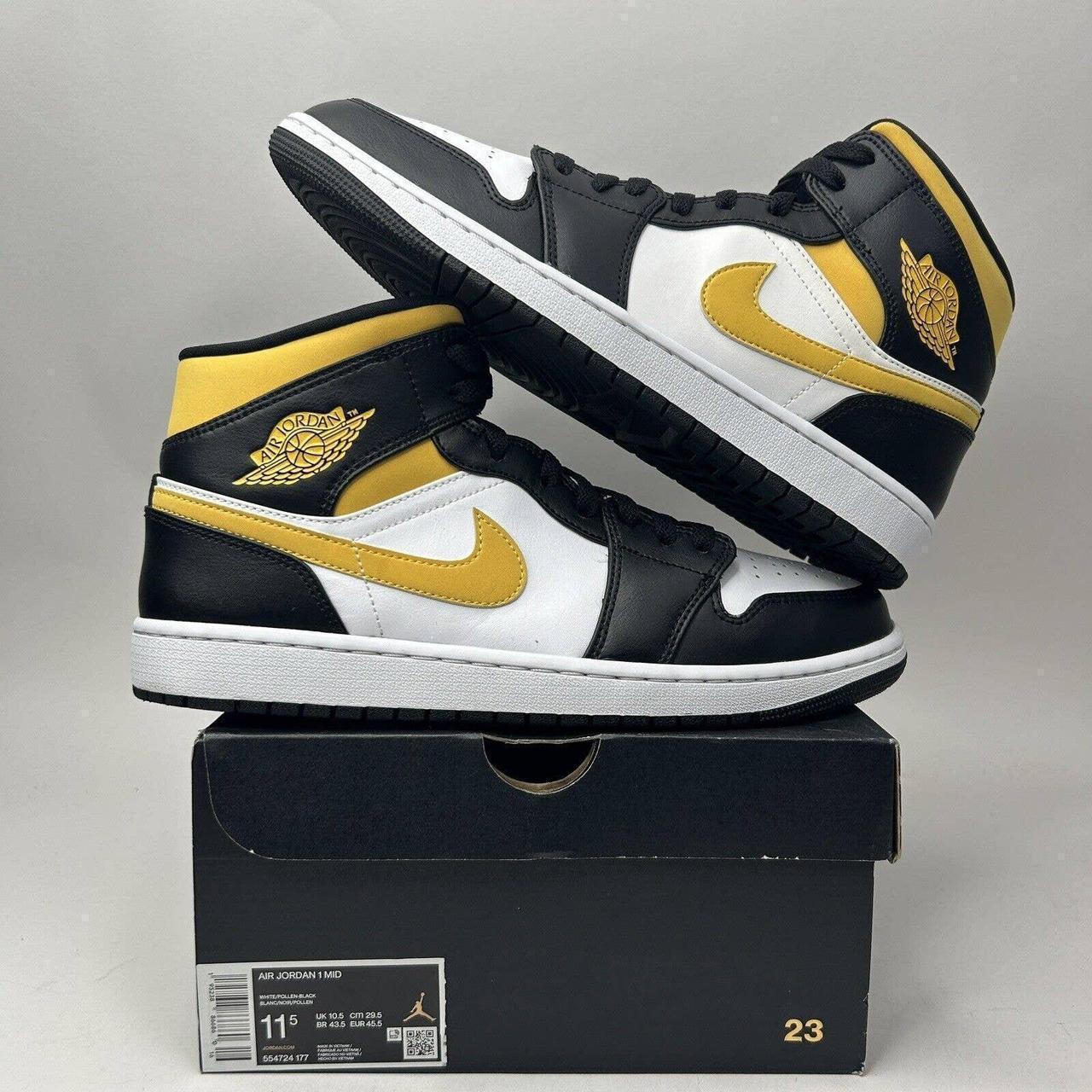 Nike Air Jordan 1 Retro Mid Pollen Black University. Depop