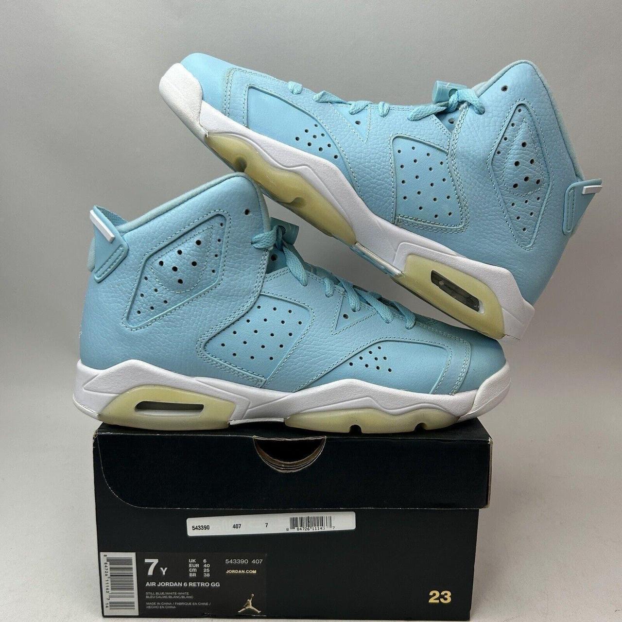 Nike Air Jordan Retro 6 retailer Pantone GG Still Blue/White 543390-407