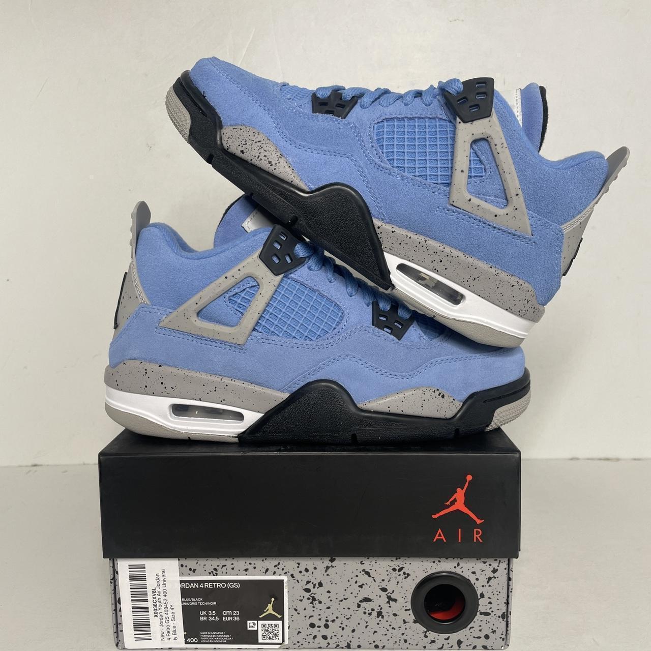 University blue Jordan 4’s youth popular size 3.5