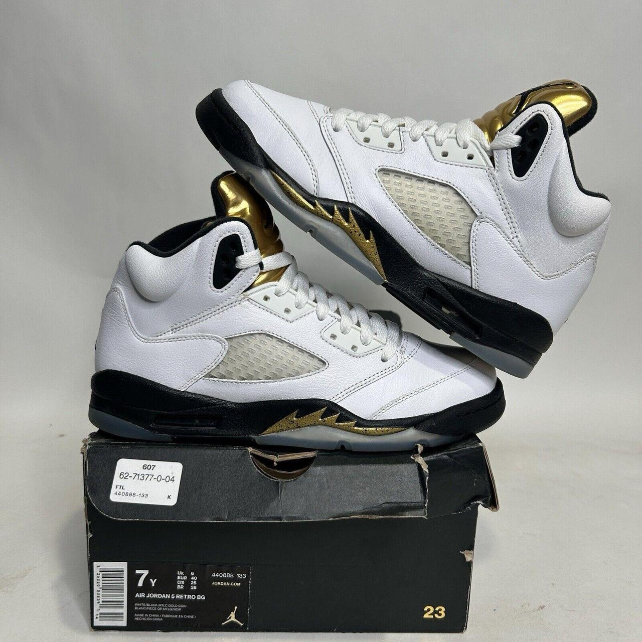 Nike Shoes Air Jordan 5 Retro BG Olympic Gold Coin Depop