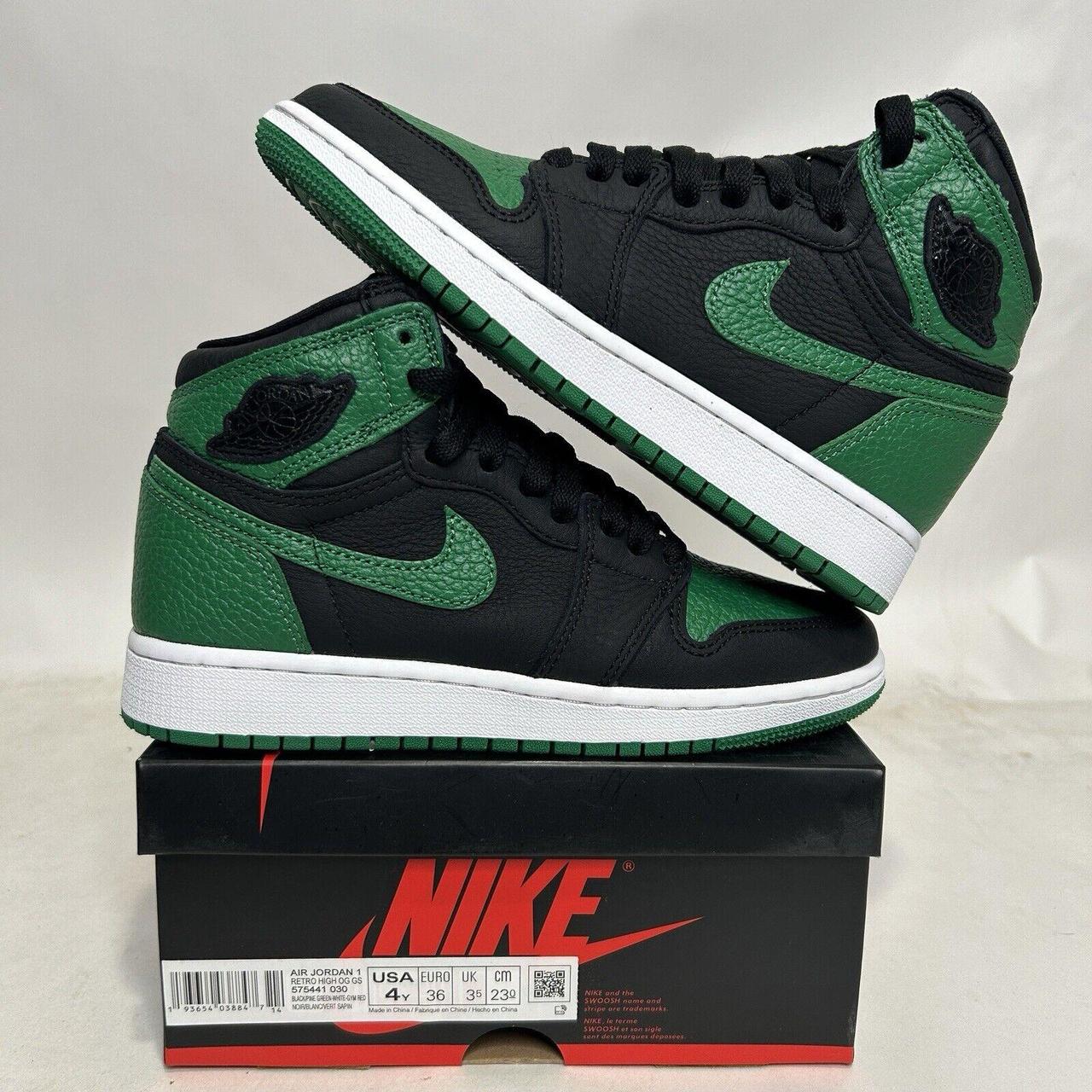 Nike Shoes Air Jordan 1 Retro High GS Pine Green. Depop