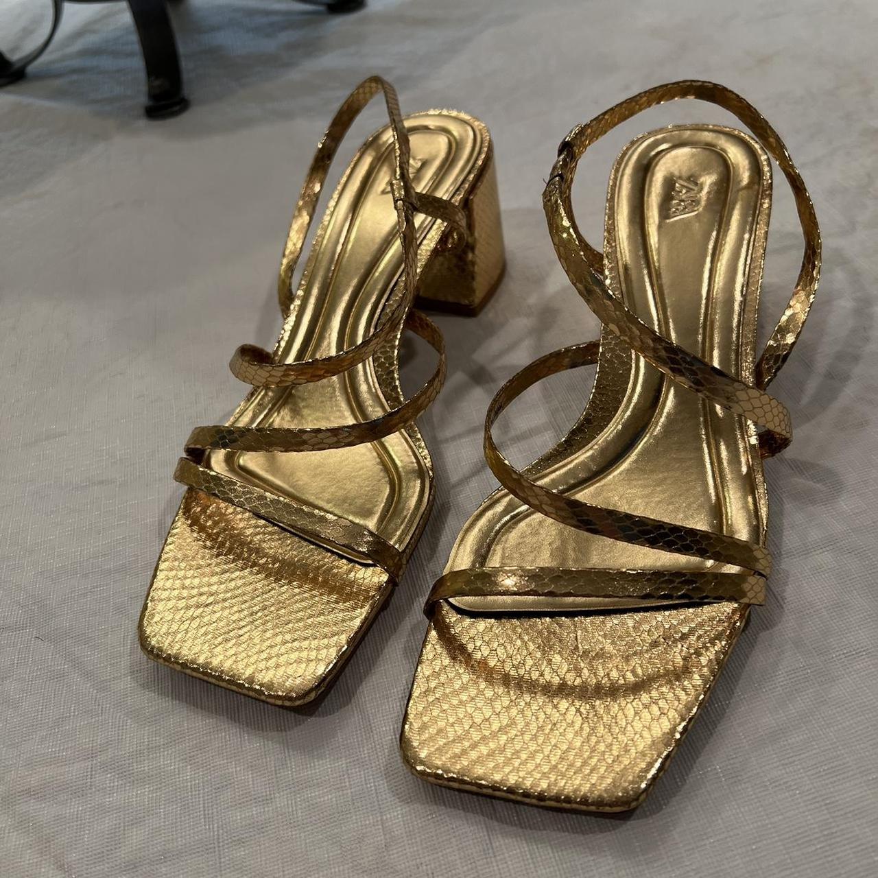 Beautiful gold Zara heels! Perfect for dressing