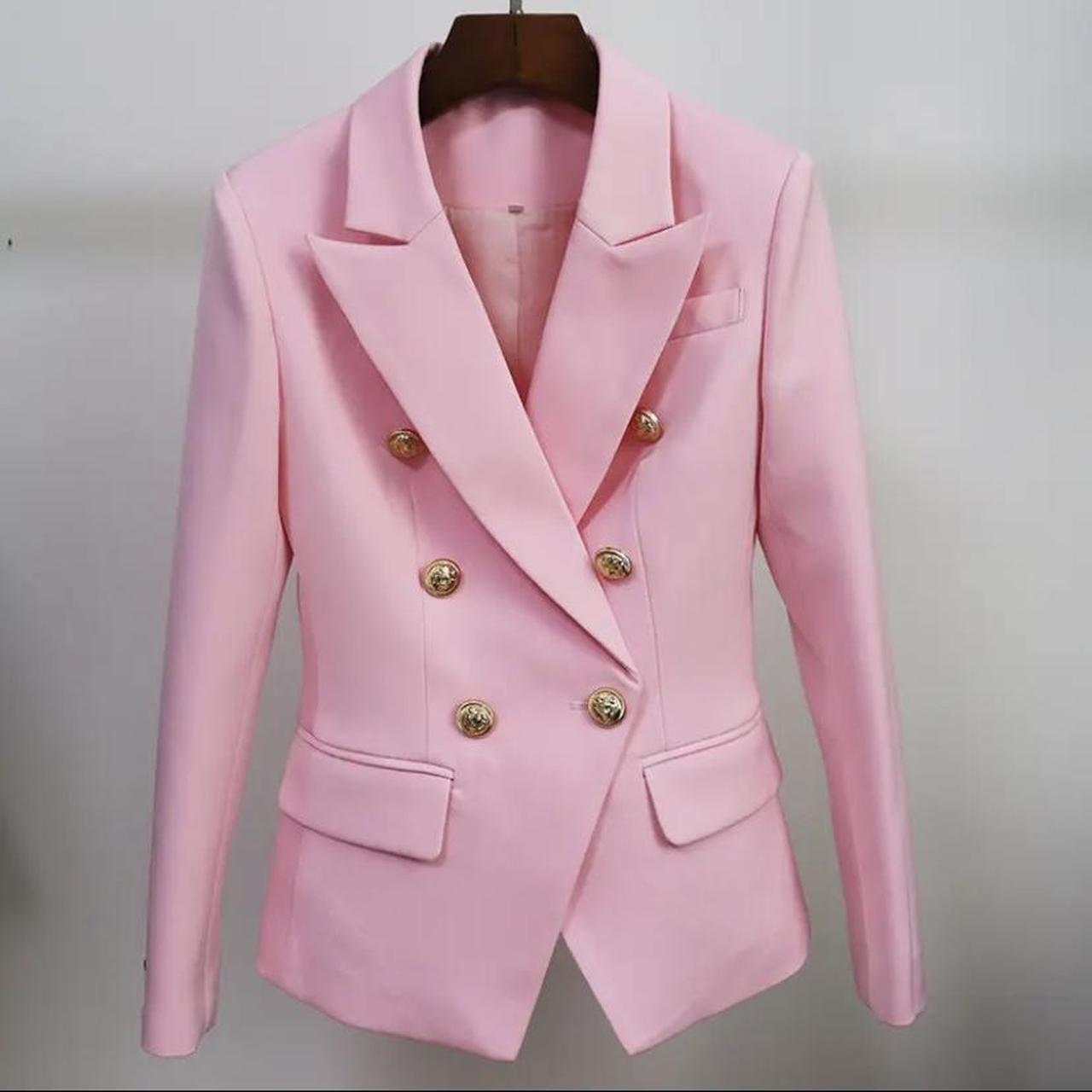 Women's Pink and Gold Jacket Depop