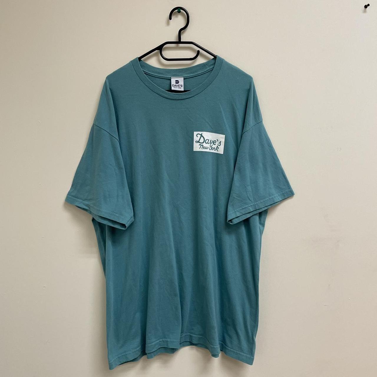 Daves New York t-shirt in turquoise blue, size XL.... - Depop