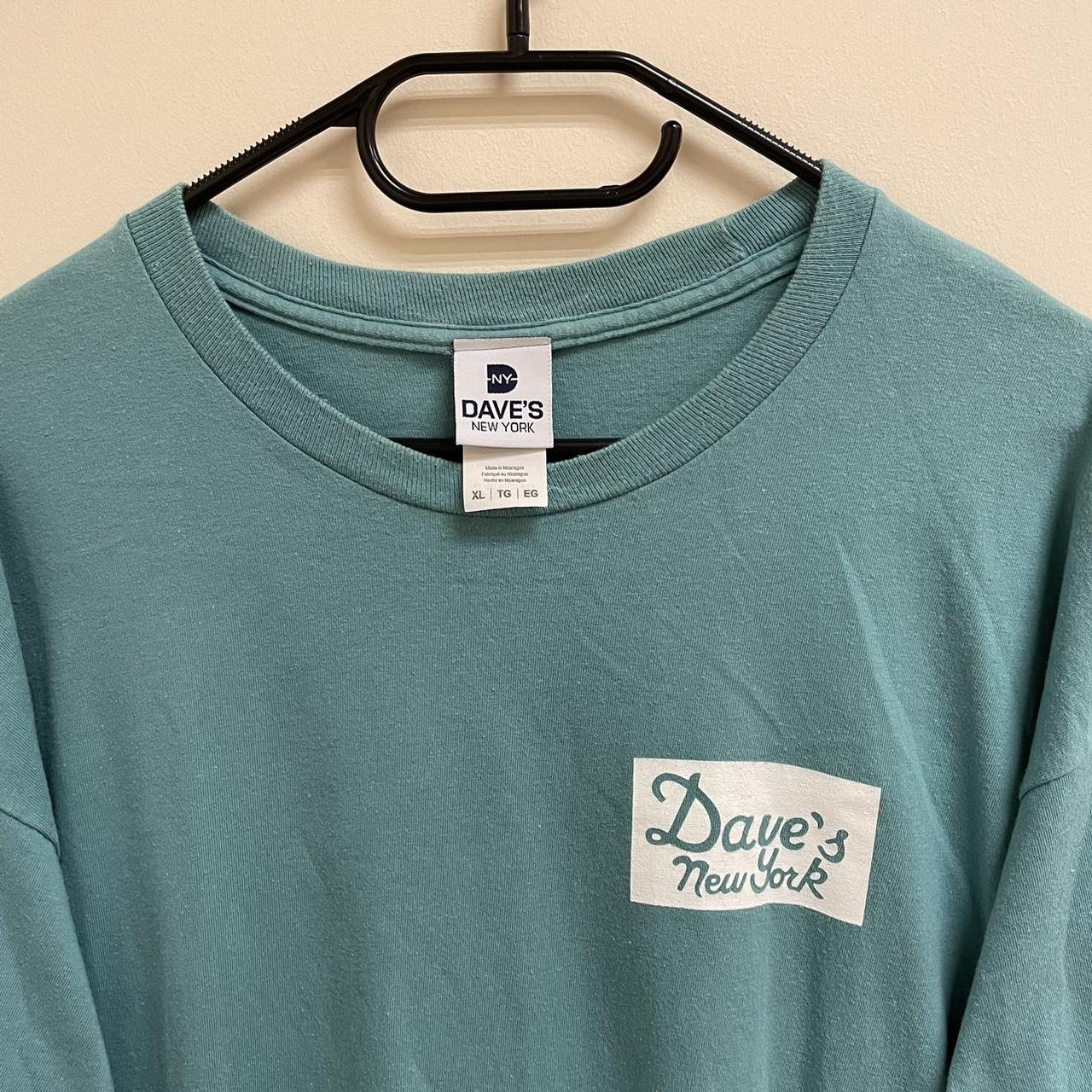 Daves New York t-shirt in turquoise blue, size XL.... - Depop