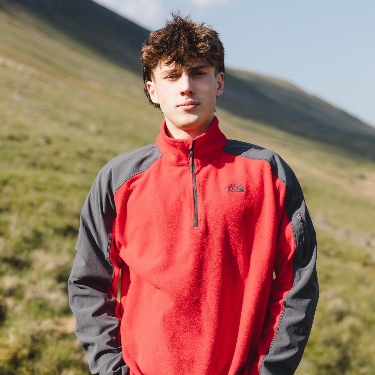 Mens red north face on sale fleece