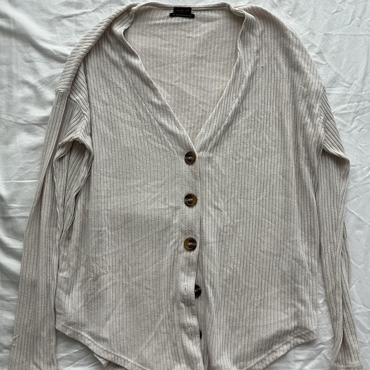 Urban Outfitters Women S Cream Cardigan Depop