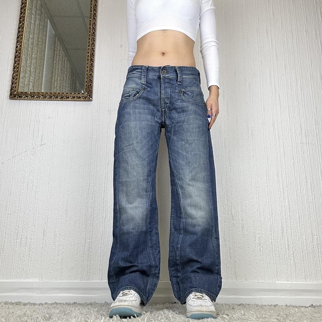 G-Star Women's Blue and Navy Jeans | Depop