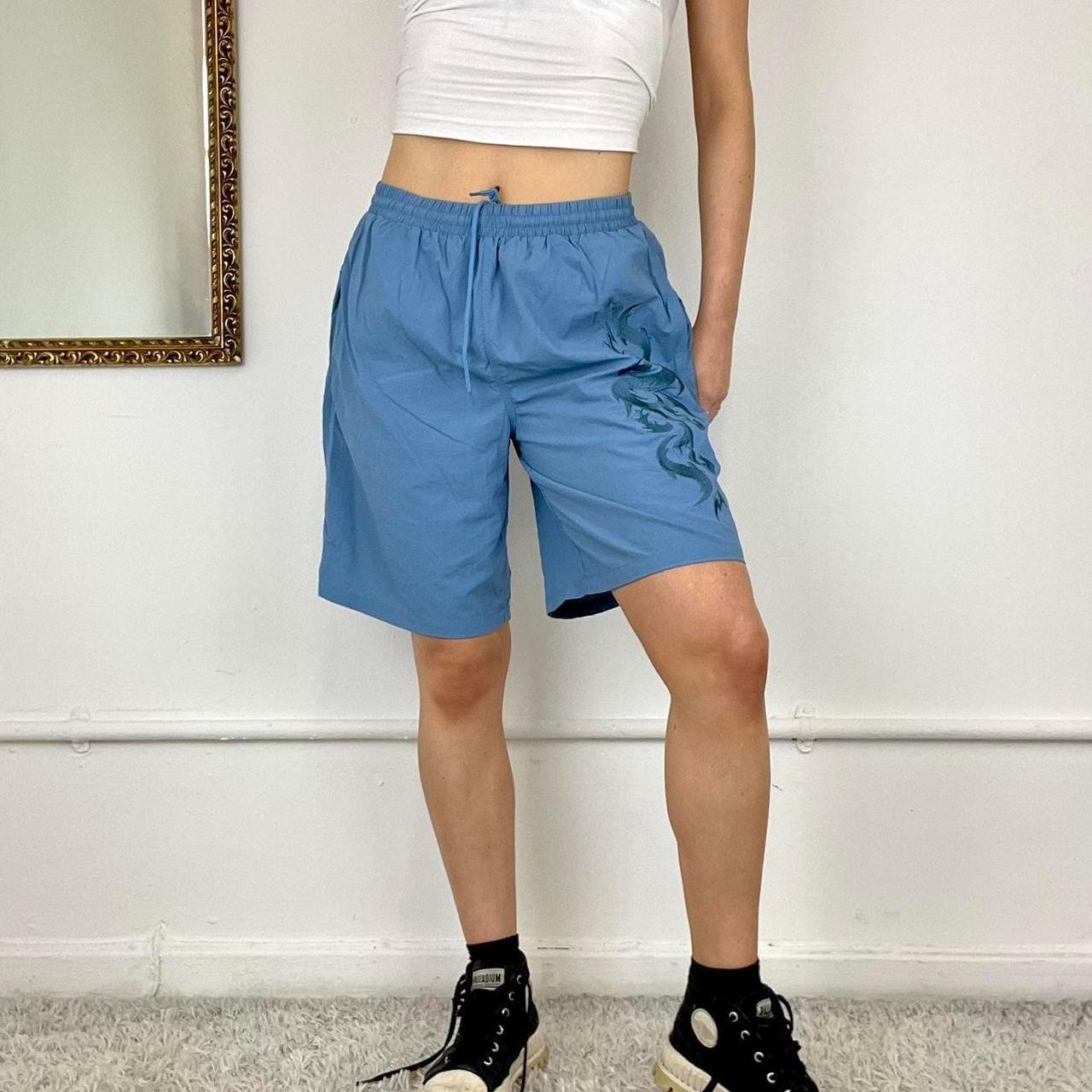 baggy boxer shorts drawstring waist with cool... Depop