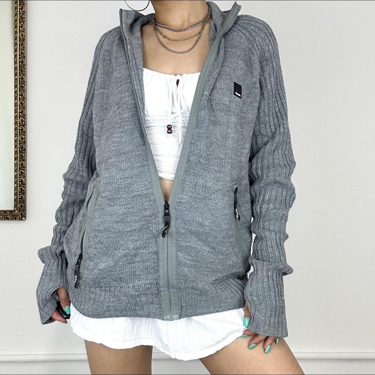 BENCH 2000's knitted zip up jumper fun thumb... Depop