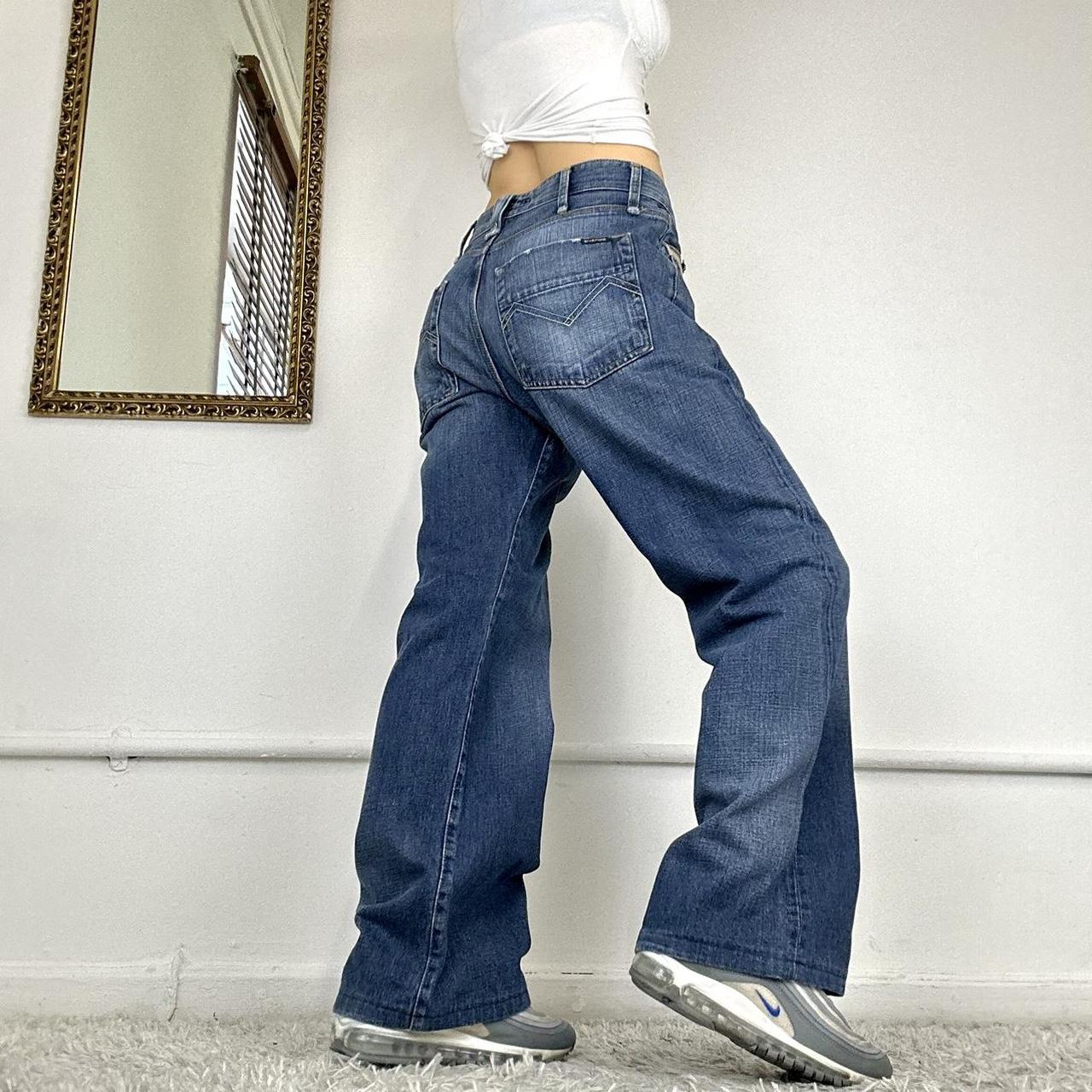 vintage wide leg cargo jeans by energie sick baggy... - Depop