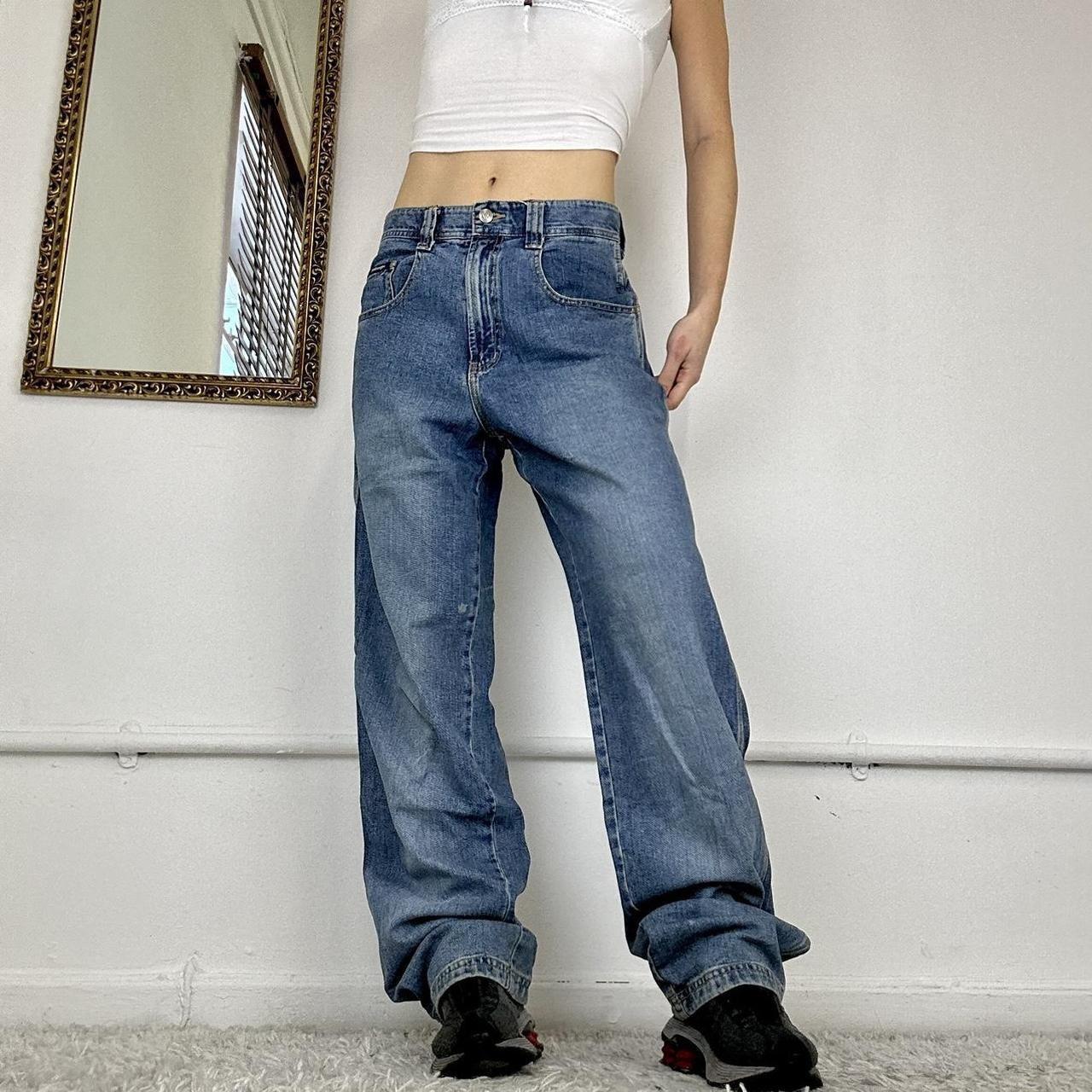 2000's baggy jeans these are such a good wide leg... - Depop