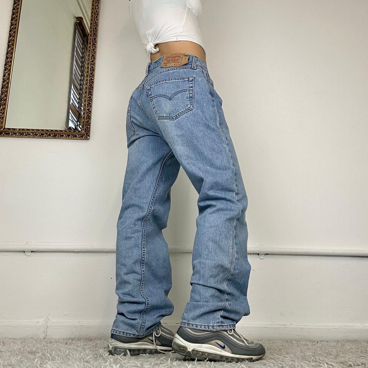 baggy lightwash levis jeans size: waist 34, inside... - Depop