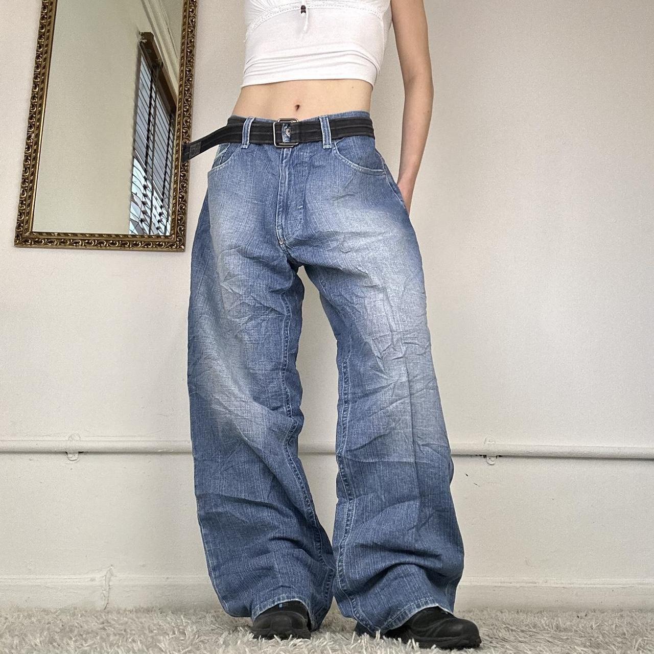 vintage baggy cargo jeans by enyce cool baggy skater... - Depop