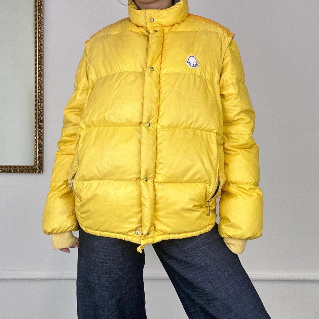 moncler vintage down filled yellow puffer | Depop