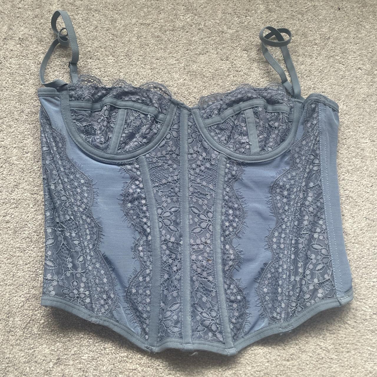Blue urban outfitters corset top so stunning so... - Depop