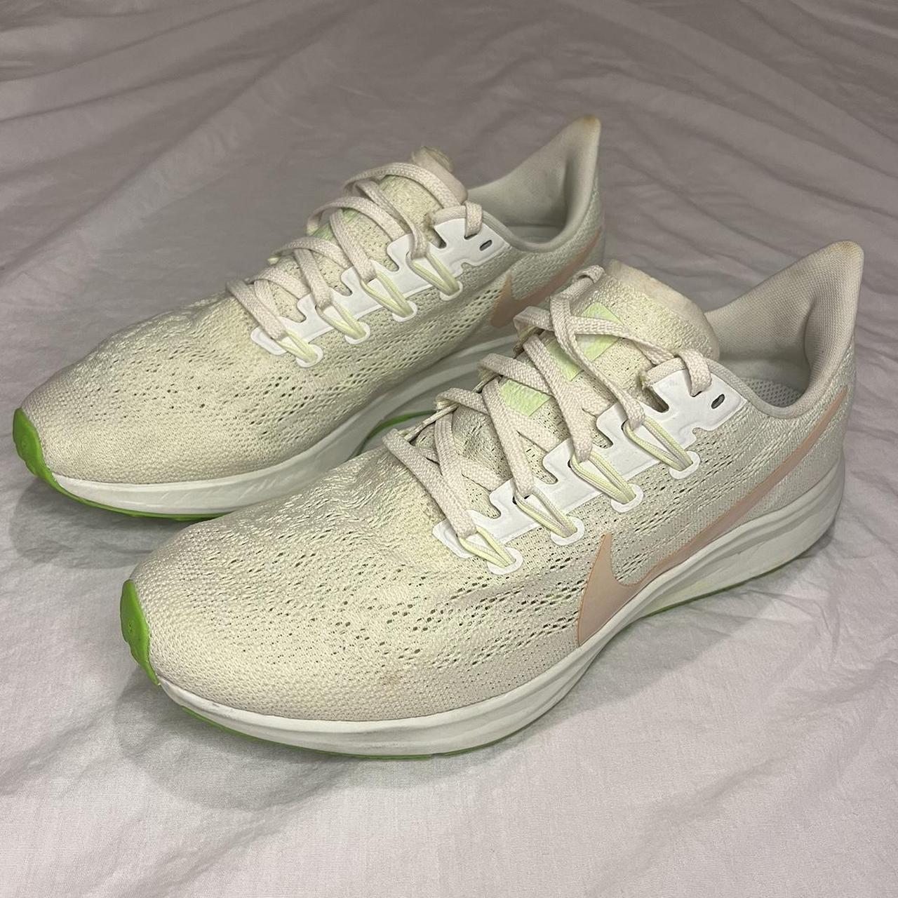 Nike gym trainers, white & neon yellow/green colour.... - Depop