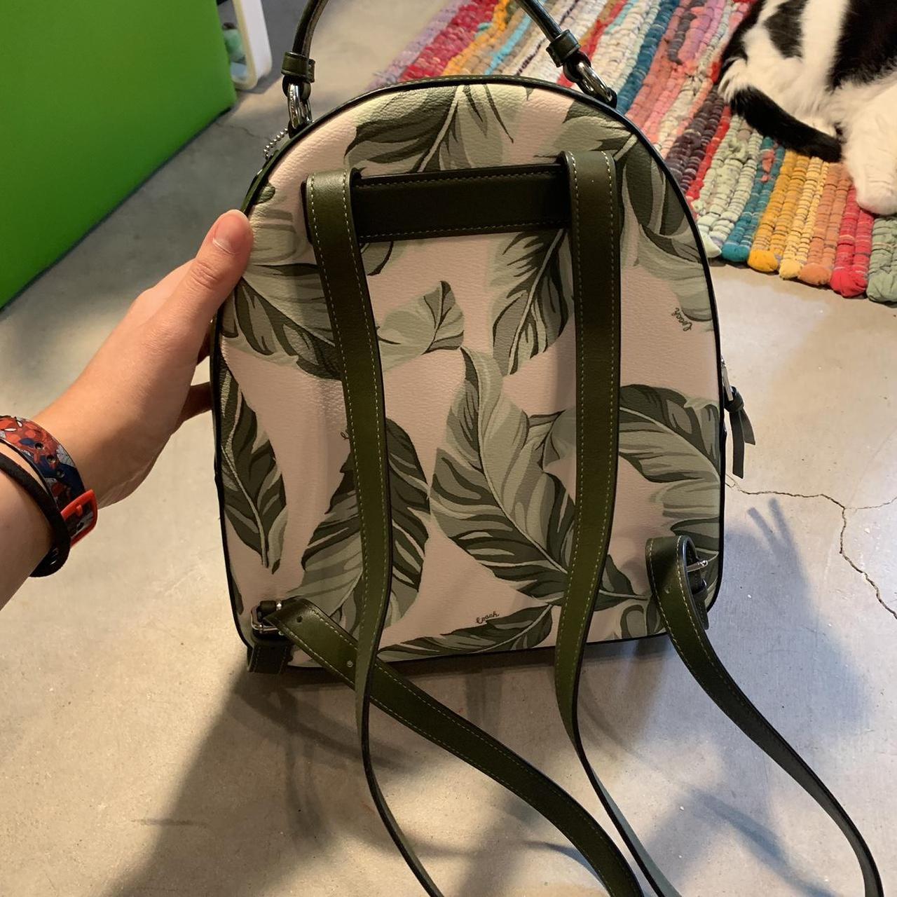 Coach jordyn backpack discount with banana leaves print