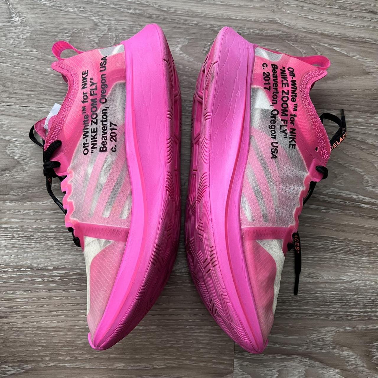 Nike Zoom Fly x Off White in Tulip Pink. Men s size