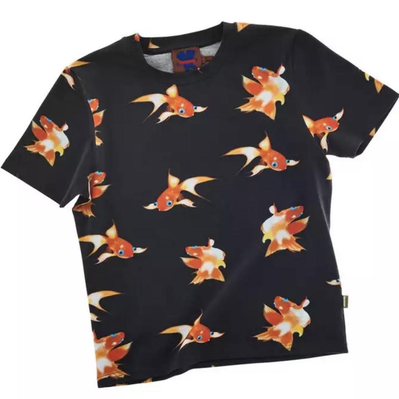 トップス heaven FISHES BABY TEE Heaven Marc Jacobs black and orange fish baby tee, | Depop