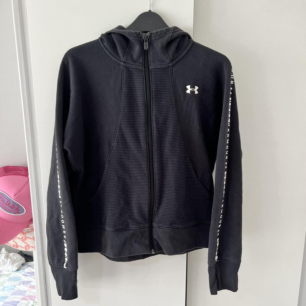Black under armour zip up jacket 🖤 Been worn a lot... Depop