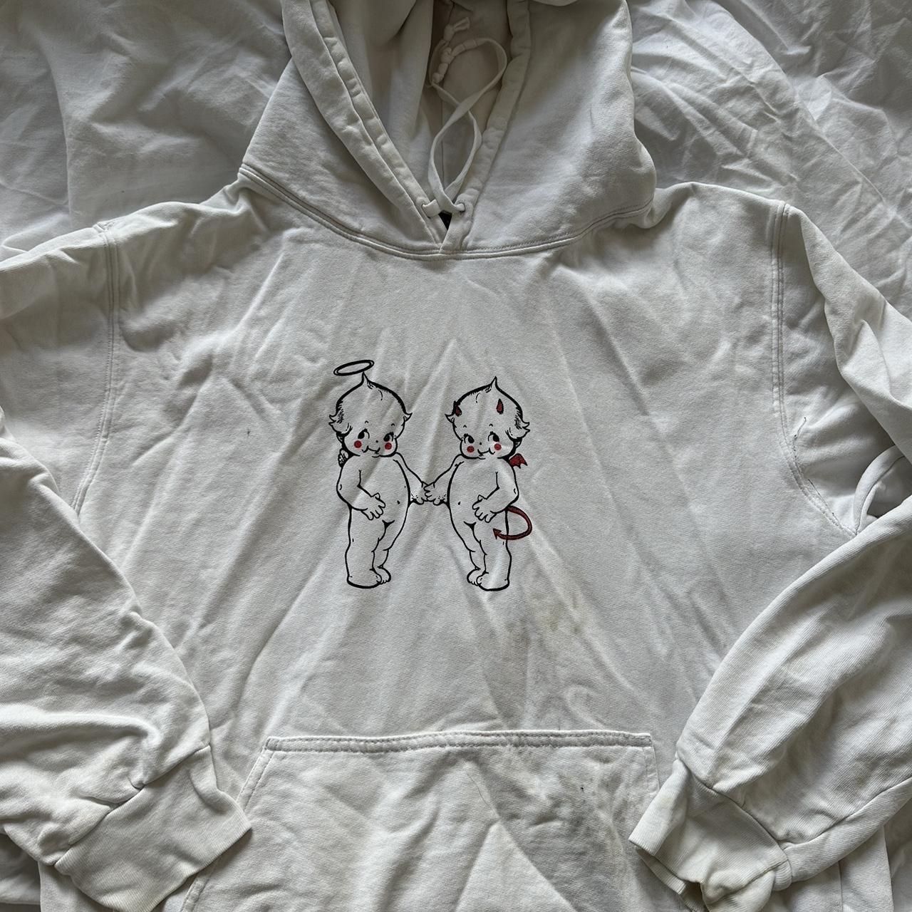 Super cute white print brandy Melville angel and... Depop
