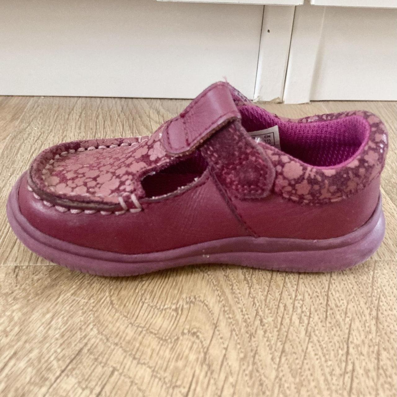 Burgundy Clarks Cloud Rosa t-bar shoes Kids