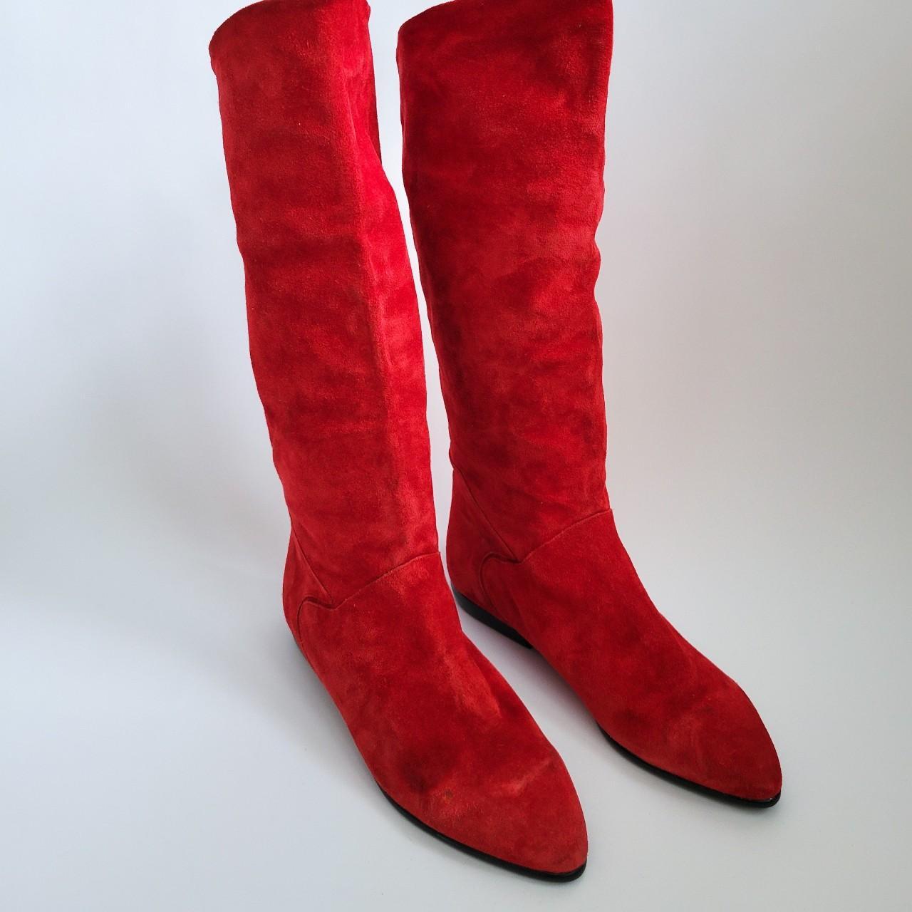 Red flat boots uk on sale