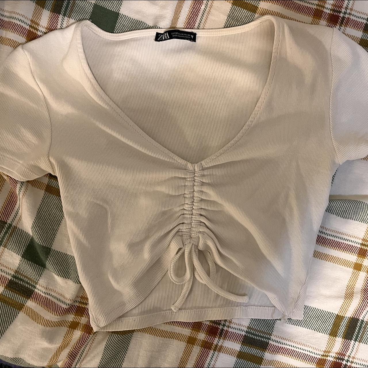 Zara Women's White Croptop Depop