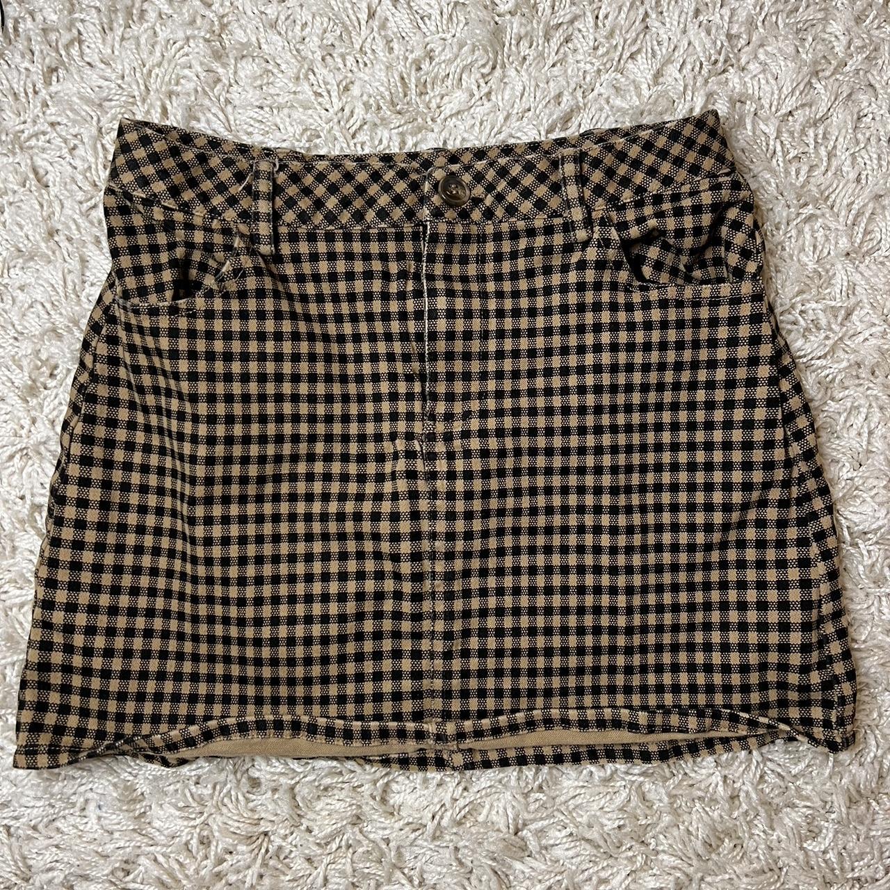 Black and white plaid skirt pacsun sale