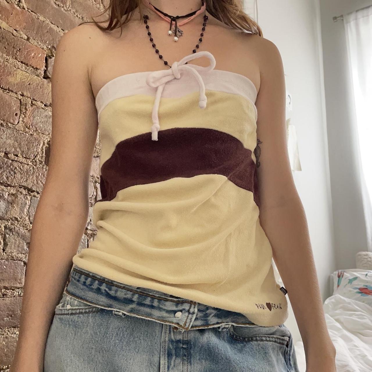 Paul frank tube top💓 Terry striped tube top color... - Depop