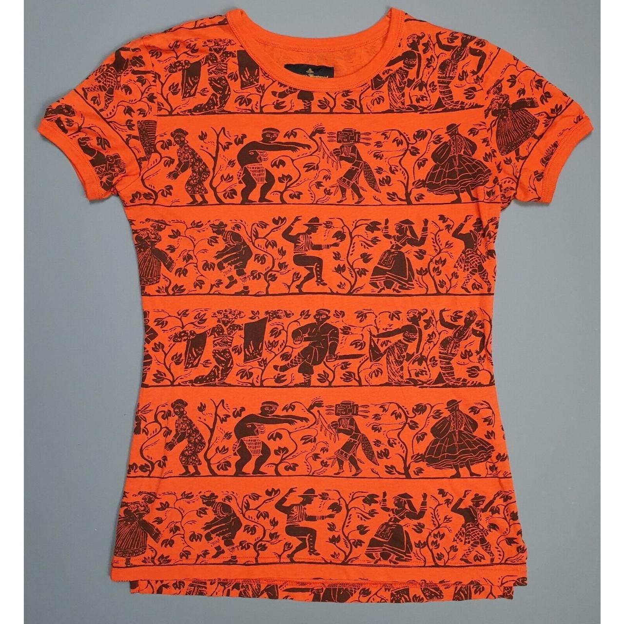 Ladies Vivienne Westwood Tribal Dance Print Orange | Depop