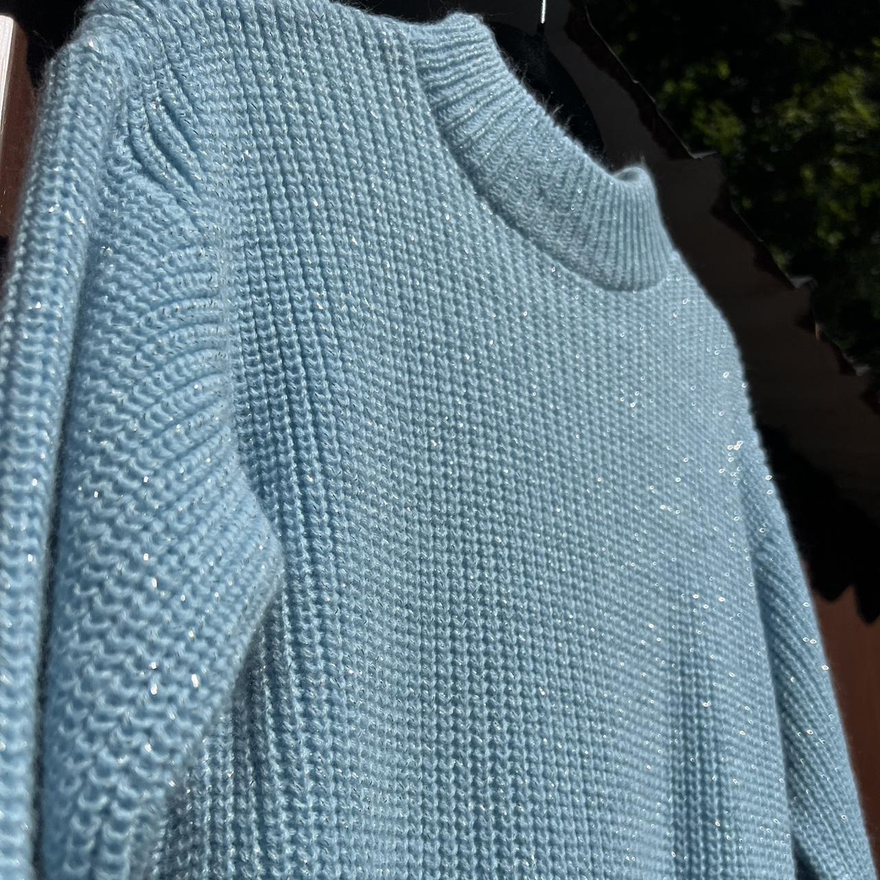 Sparkly pastel blue sweater! Really cute & with no... - Depop