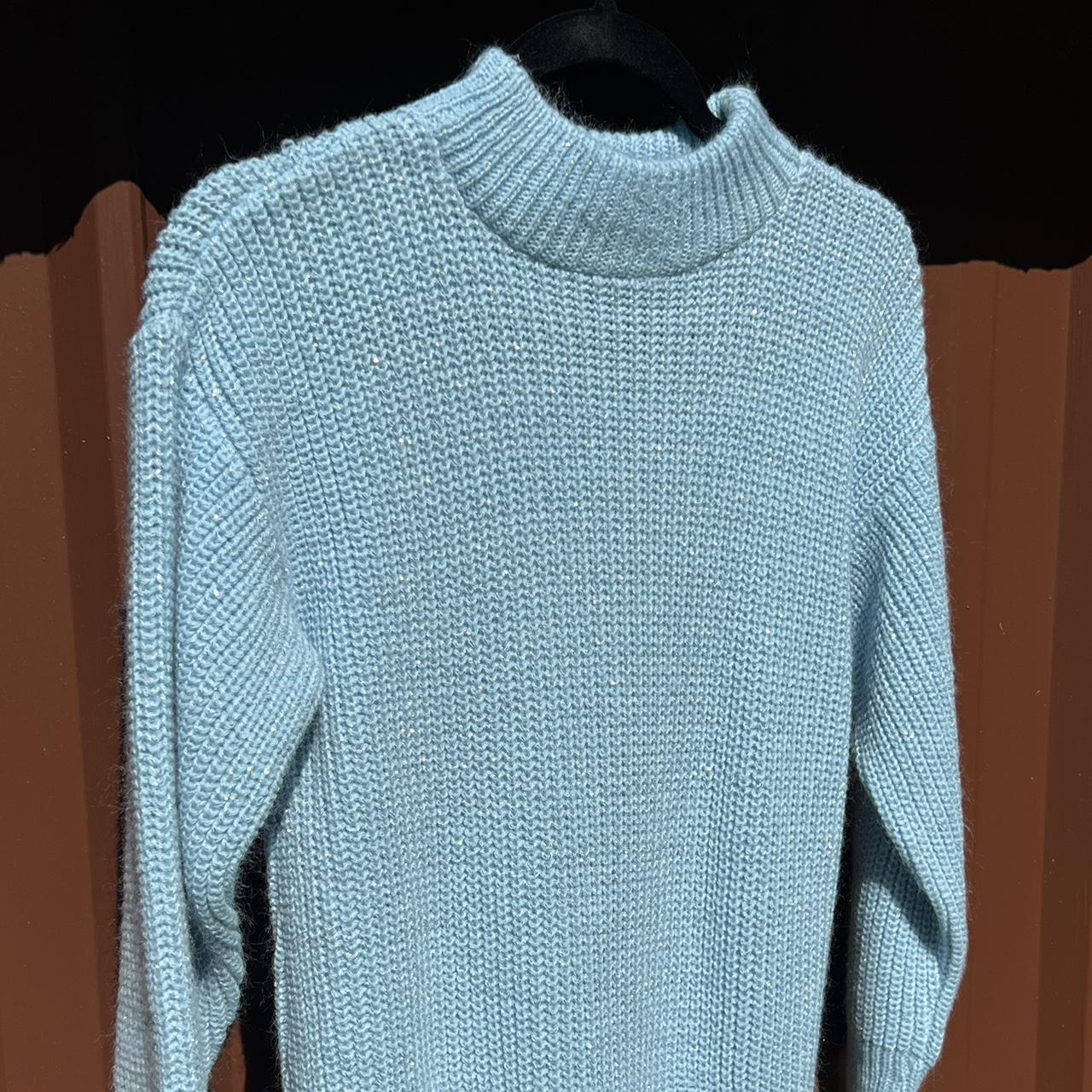 Sparkly pastel blue sweater! Really cute & with no... - Depop