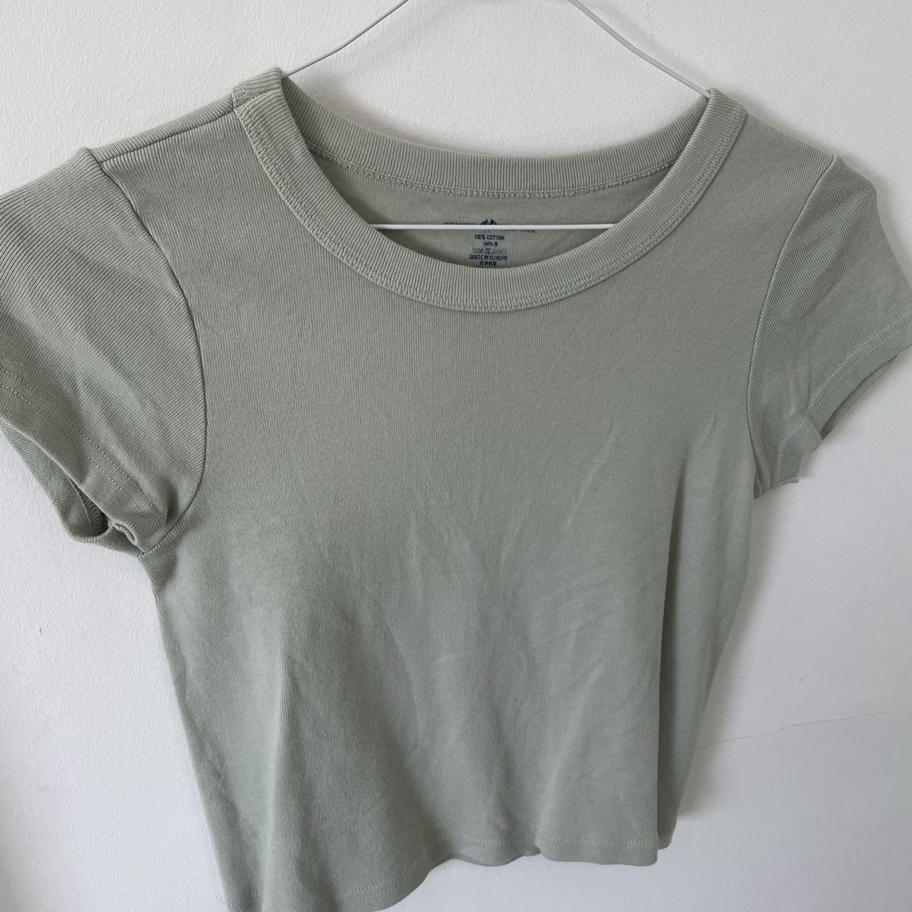 Very cute brandy melville sage green crop top.... - Depop